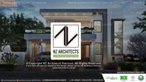 1 kanal modern house design 3d architecture islamabad by nz architects front view DHA Phase 5 Islamabad