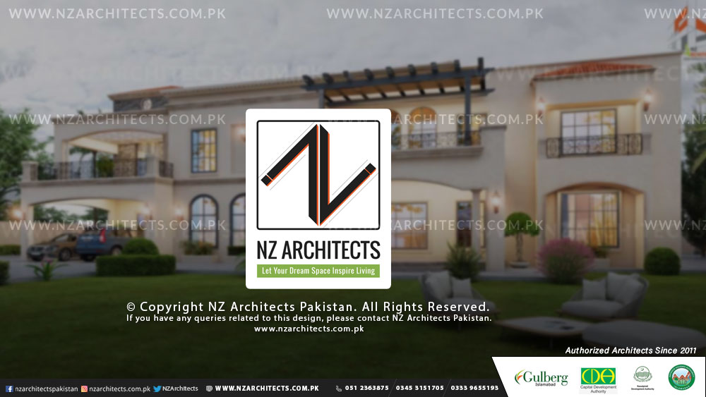 4 kanal modern house design 3d architecture islamabad by nz architects front view jhelum city