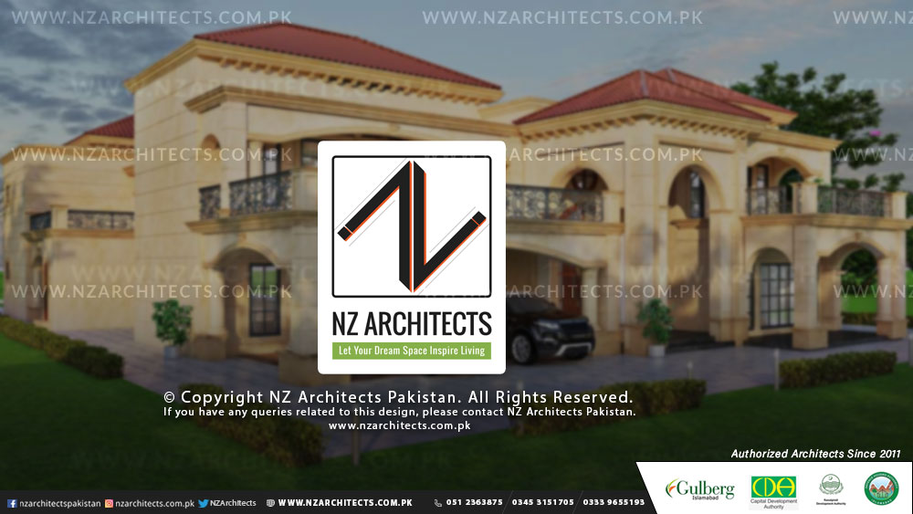 5 Kanal farm house design Gulberg green Islamabad NZ architects perspective view