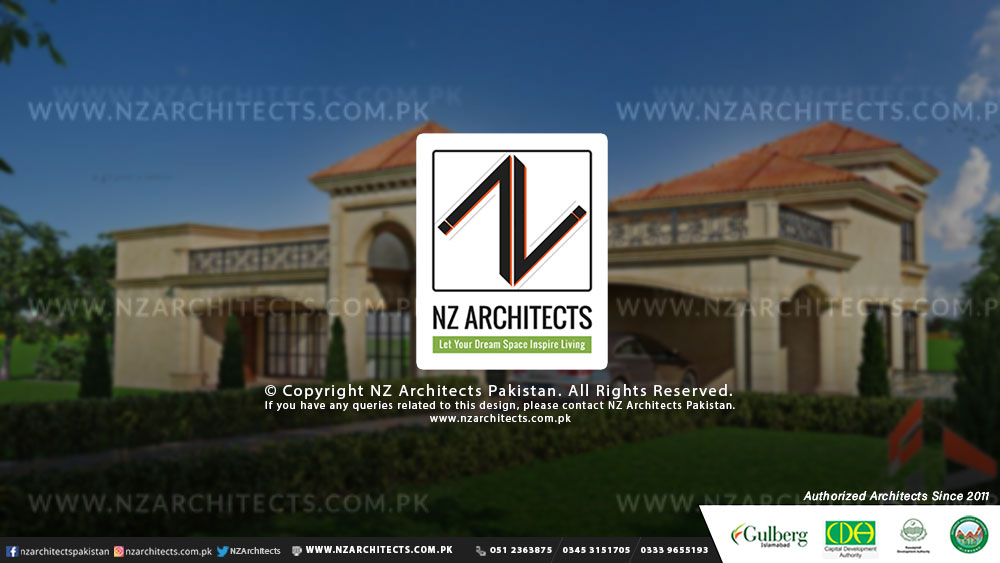 5 kanal farmhouse design classical style 3d architecture by nz architects rear view parachinar