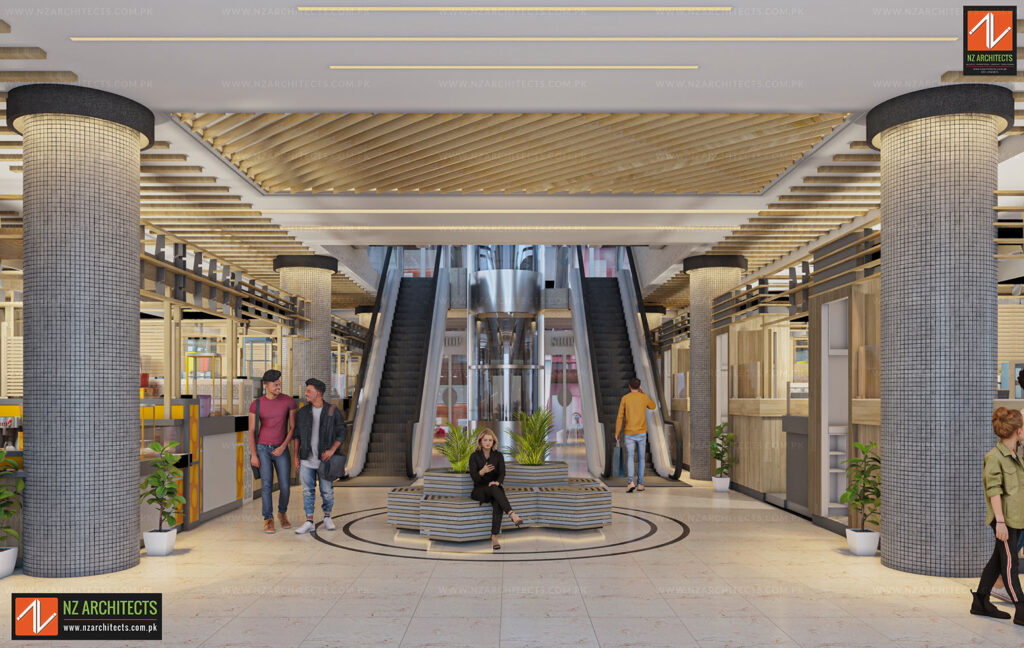 Silk Mall - Main Lobby and Entrance - Interior Design by NZ Architects Pakistan